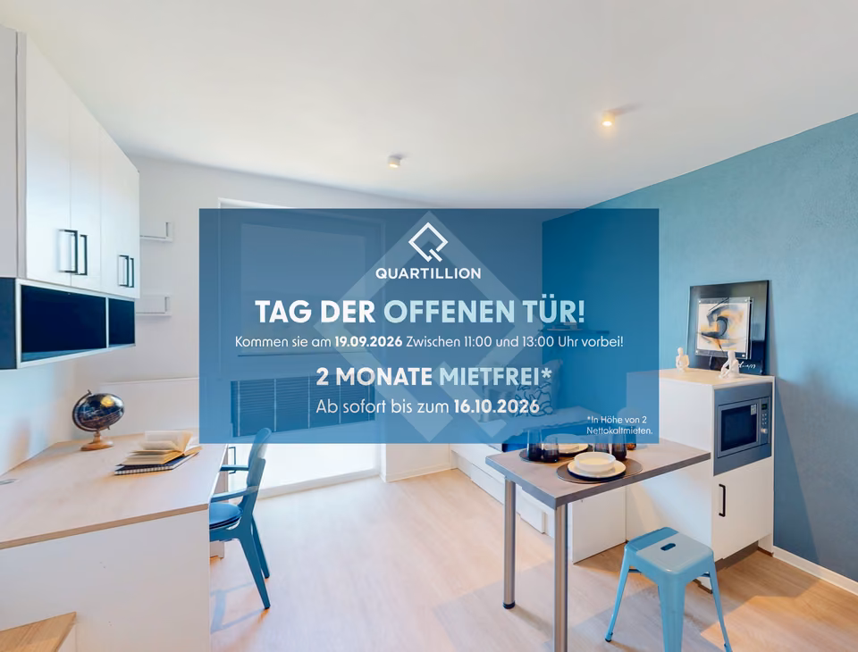2 Monate mietfrei! Urbaner Lifestyle im möblierten Studentenapartment in Wiesbaden