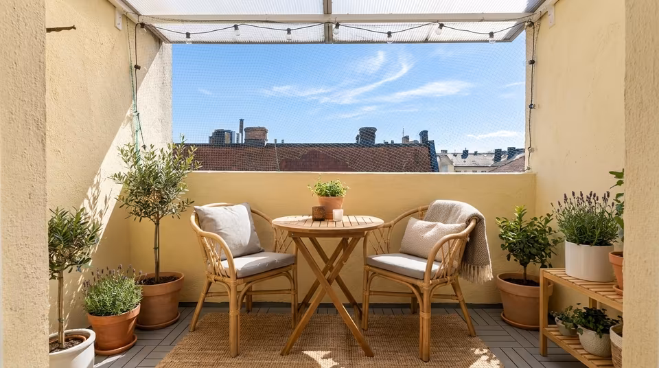 Möbliertes Apartment im obersten Geschoss mit Balkon und Aufzug in Gutleutviertel, Frankfurt am Main